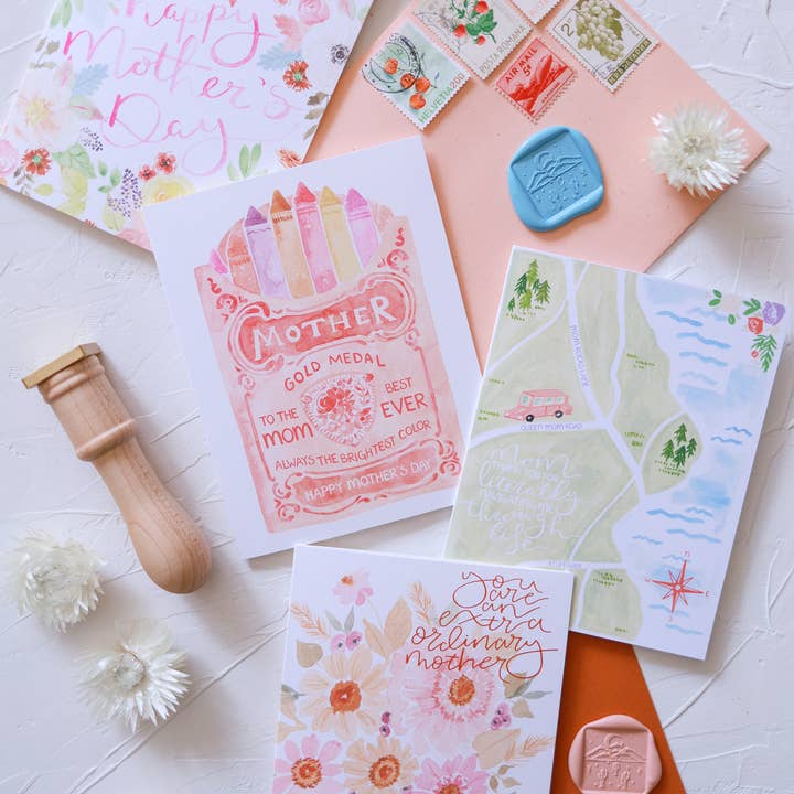 Stephanie Tara Stationery – wholesale Morsdagskort – Ljusaste färg Mors dag hälsningskort1