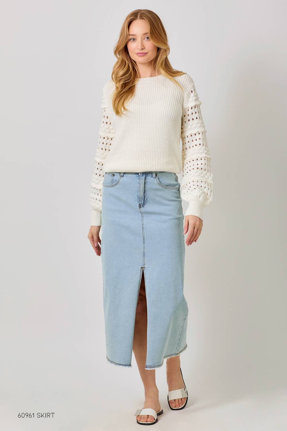 Mystree – Pulôver - Mulher por atacado – 70004 Camisola Manga Texturizada9