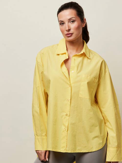 Boyfriend-Hemd aus Baumwolle – Gelb für den Großhandel von SixtyDays