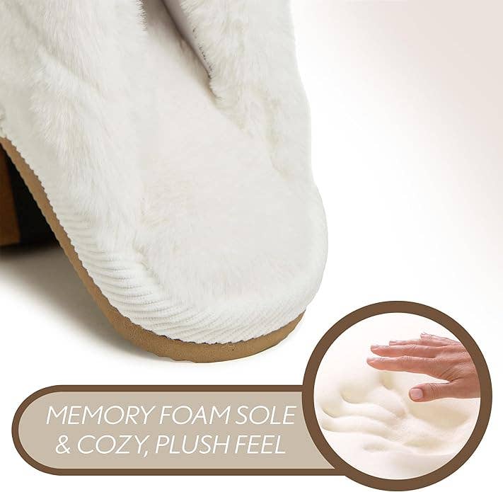 Funky Junque - Wholesale Slippers - Women's - Plush Slippers - Waffle Knit - Ivory3