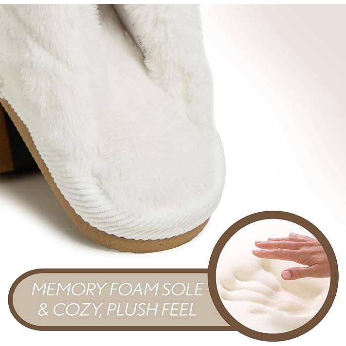 Funky Junque - Wholesale Slippers - Women's - Plush Slippers - Waffle Knit - Ivory3