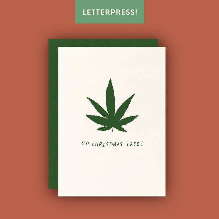 Half Pint Studio - Wholesale Christmas Card - Oh Christmas Tree Letterpress Greeting Card