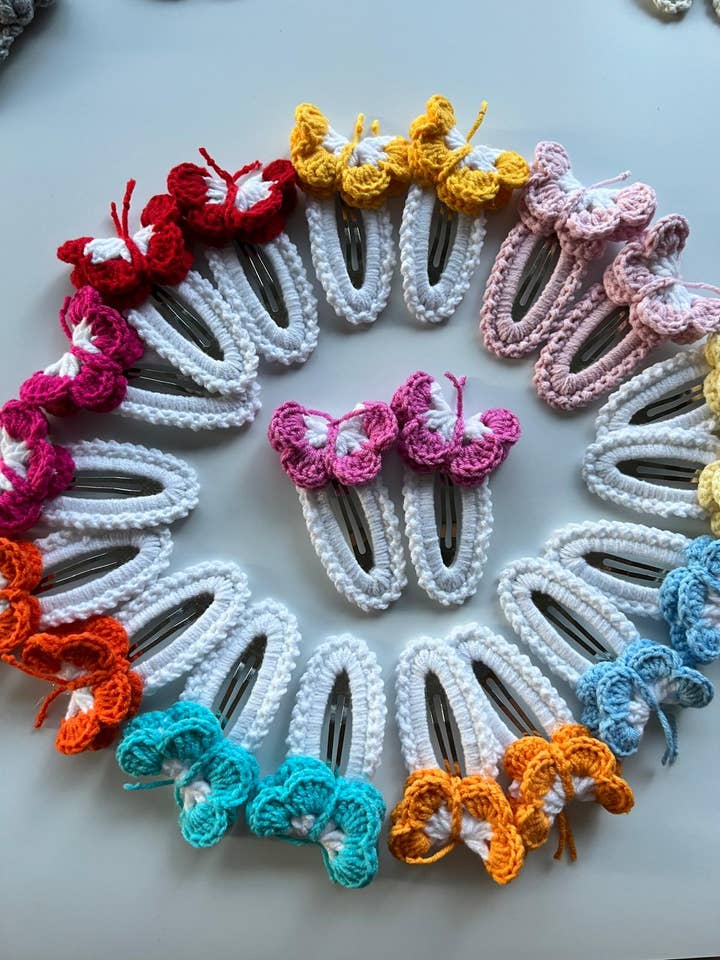 horquilla de mariposa de ganchillo, amigurumi para venta al por mayor de Emel Crochet