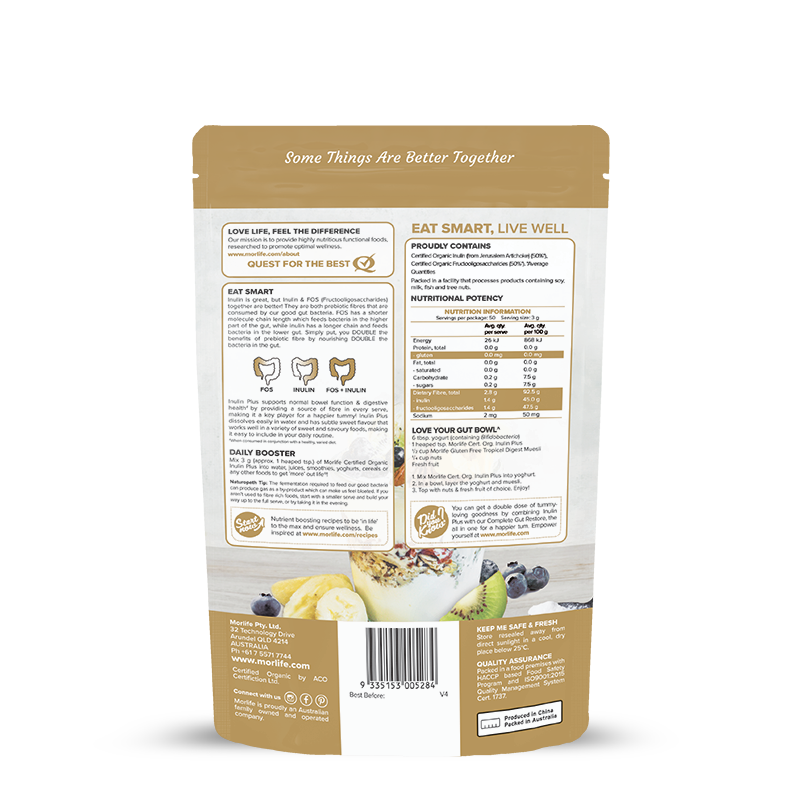 Morlife – wholesale Protein/superfood powder – INULIN PLUS POWDER CERTIFIED ORGANIC 150G1
