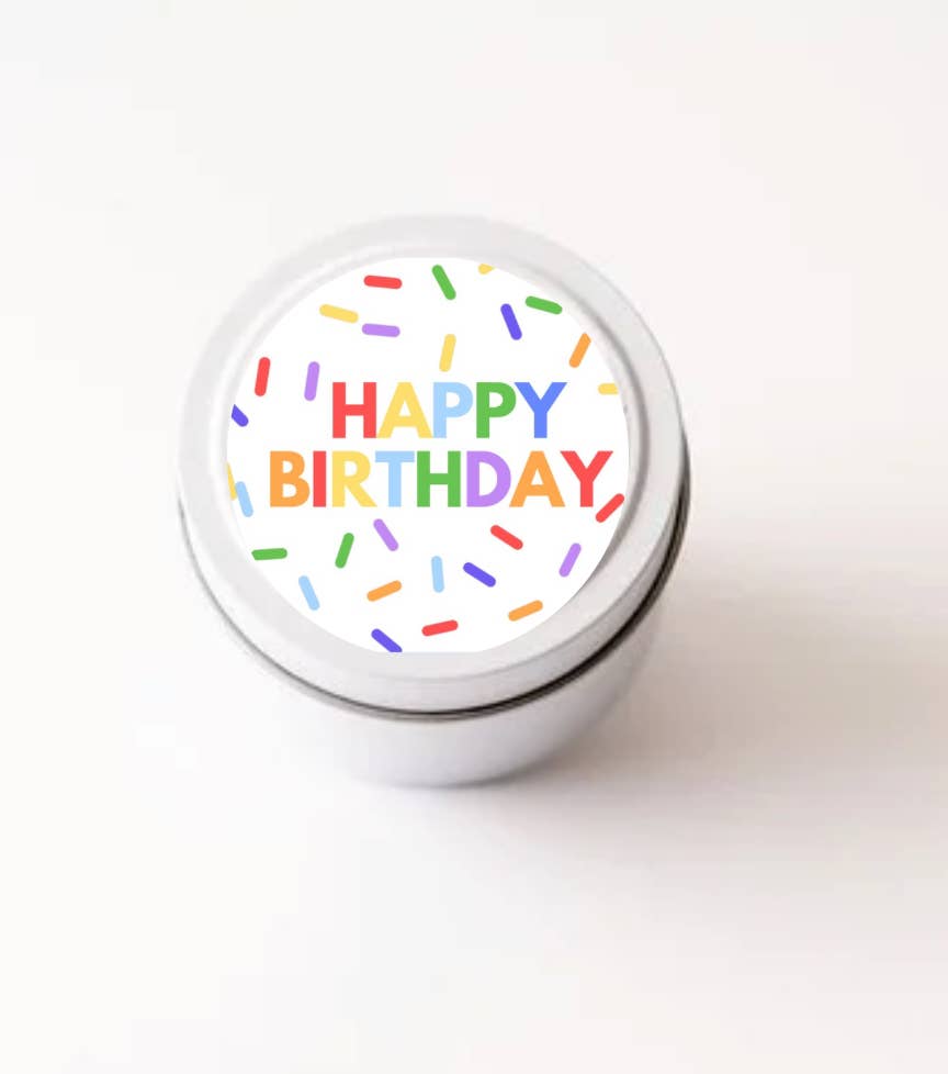 Starks candle co. - Wholesale Travel Candles - Birthday cake scented Candle Happy Birthday Travel tin