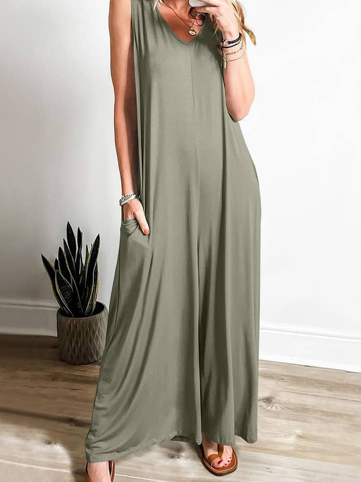 NINEXIS - Wholesale Jumpsuit - Women's - CWSJS0719_SOLID COLOR CASUAL LOOSE POCKET JUMPSUIT7