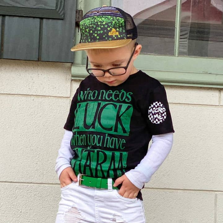 Who Needs Luck/Charm Tee (Infant, Toddler, Youth) for wholesale by Micro Me