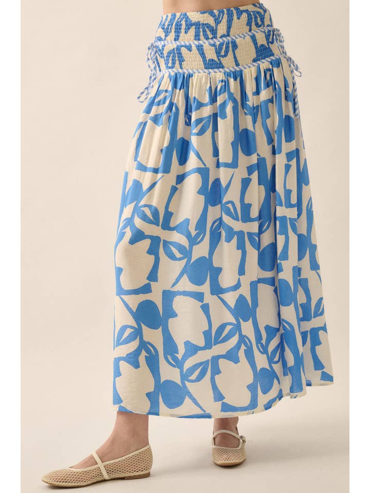 Promesa USA - Vendita all'ingrosso Gonna - Donna - Gonna lunga a balze con stampa floreale astratta12