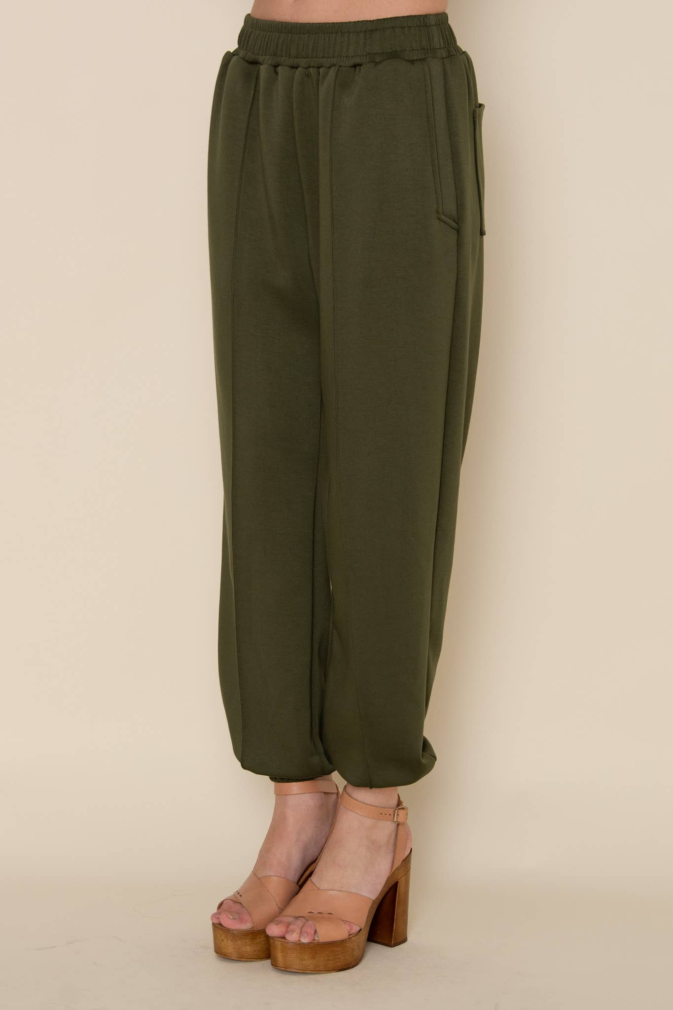 OLIVE ELASTIC WAIST JOGGER PANTS- PD6576FO for wholesale on Faire2