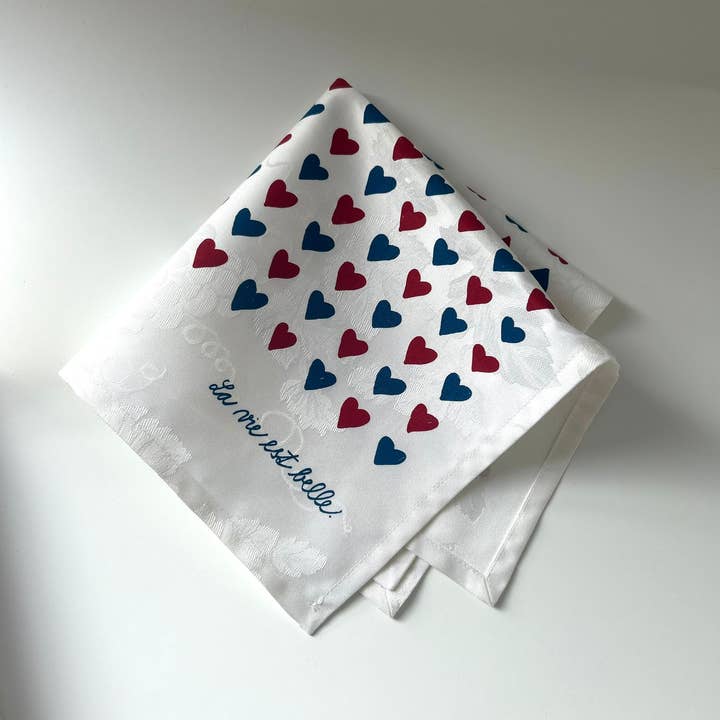 LA SERVIETTE DE TABLE - Wholesale Dinner & Cloth Napkin - Set of 4 table napkins 'Life is Beautiful'4