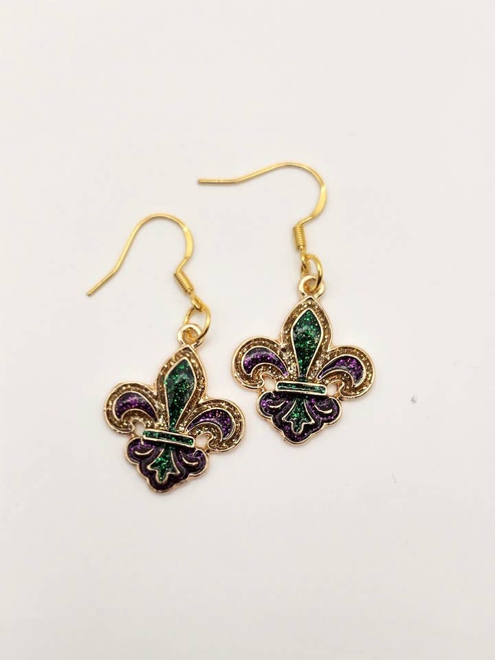 Boucles d'oreilles Fleur de lis Mardi Gras pour la vente par 143 Inspirations