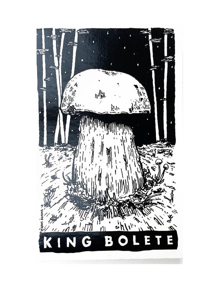 Classic King Bolete Tarot Sticker for wholesale by Sporelust!