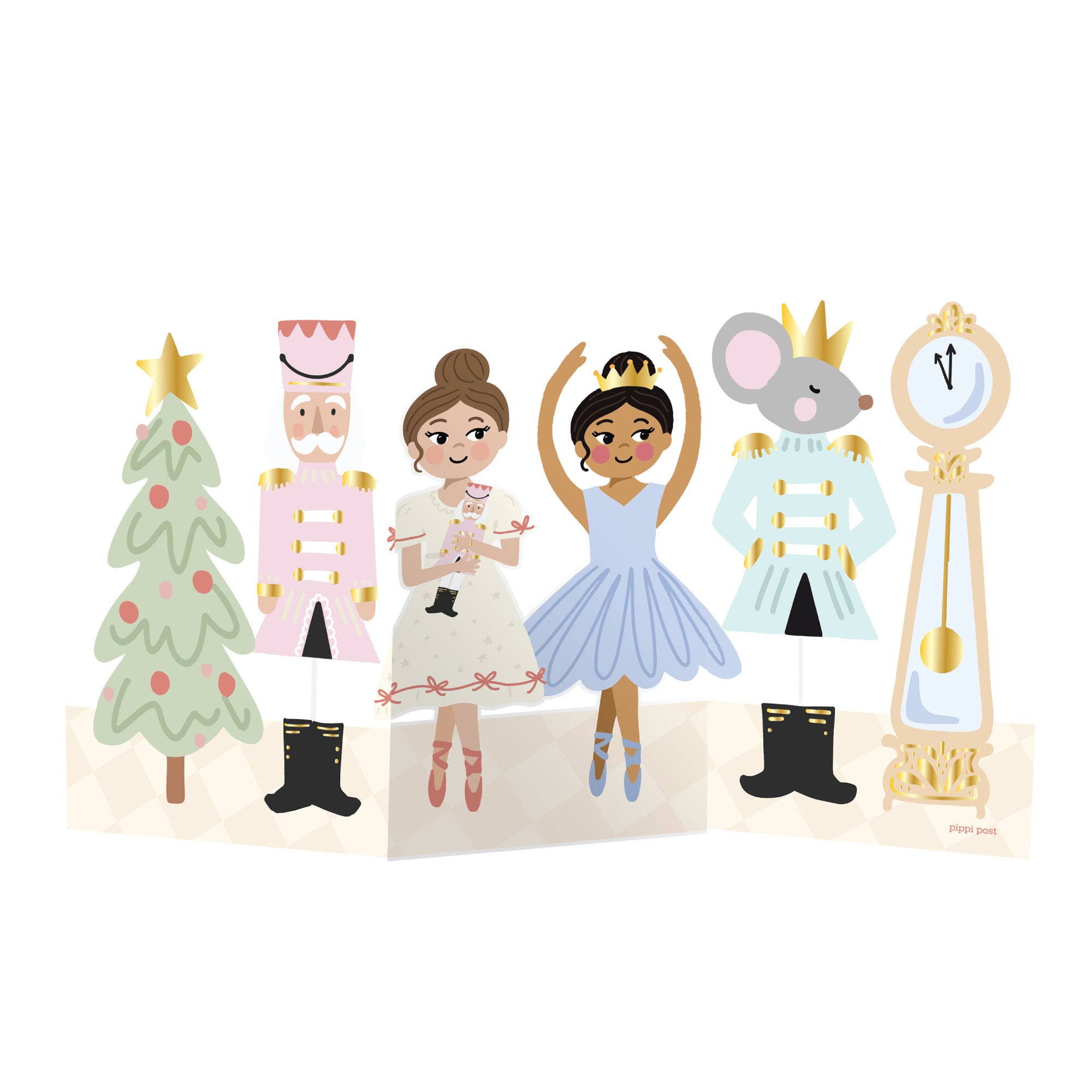 Pippi Post - Wholesale Season's Greetings Card - The Nutcracker Accordion Holiday Greeting Card3