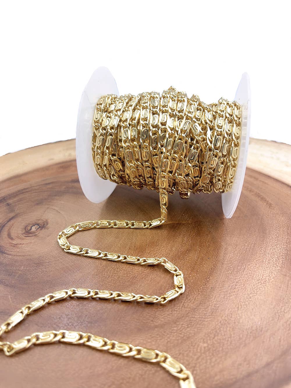 Beads Creation - Wholesale Craft Supplies - Gold Scroll Unfinished Bulk Chain by Foot, CH3163