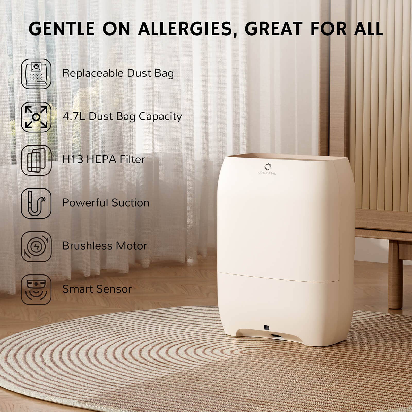 Airthereal - Wholesale Vacuum Cleaner - T1 Plus Touchless Vacuum Dustpan with 4.7L Dust Bag6