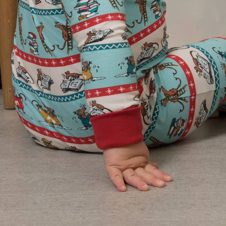 Ducky Zebra: Sustainable Kids' Clothes – wholesale Sleepsuit – Baby – Roald Dahl x Ducky Zebra ‘Bedtime Mice' Zip-up Sleepsuit4
