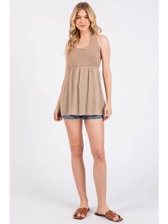 Final Touch - Wholesale Blouse - Women's - Halter Neck With Tie Woven Flare Top - NT3136813