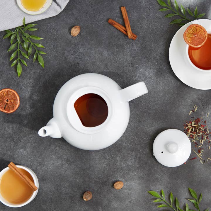 RSVP International - Wholesale Tea Pot - Stoneware Teapot - White2