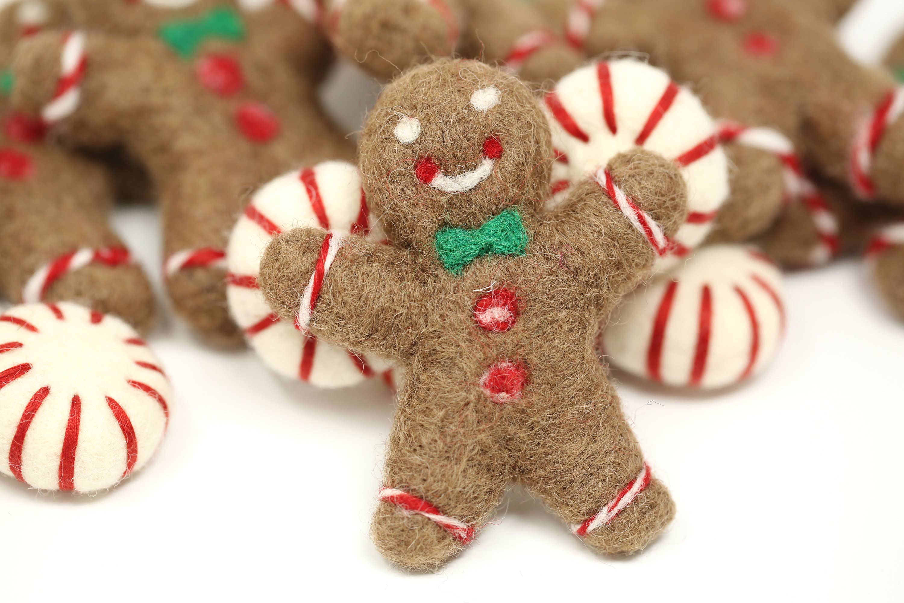 The Felt Pod - Wholesale Christmas Decoration - Felted Gingerbread Man Christmas Decoration0