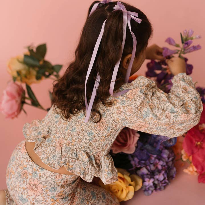 Long Puff Sleeve Shirred Crop | Flourish for wholesale by Bonnie and Harlo