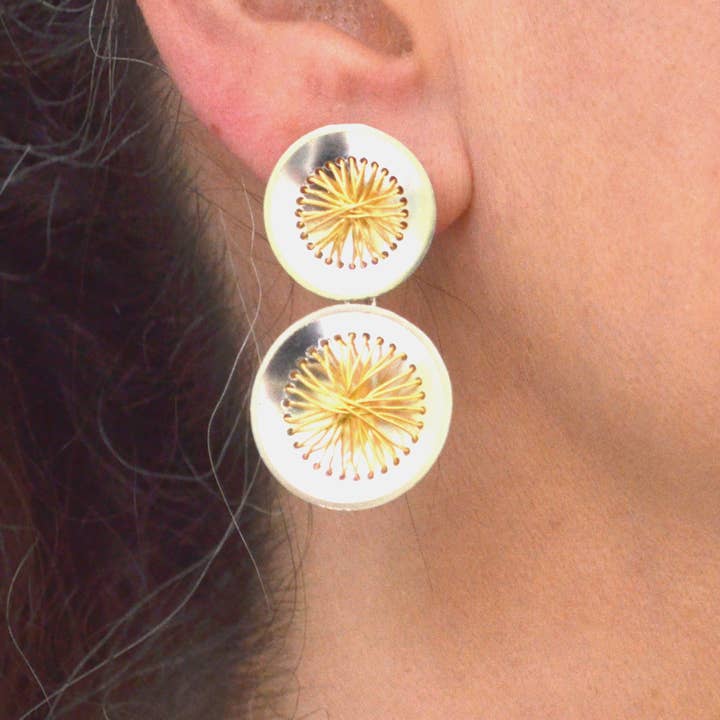 Suzanne Schwartz Jewelry - Wholesale Dangle Earrings - Double Sewn 22k Circle Earrings1