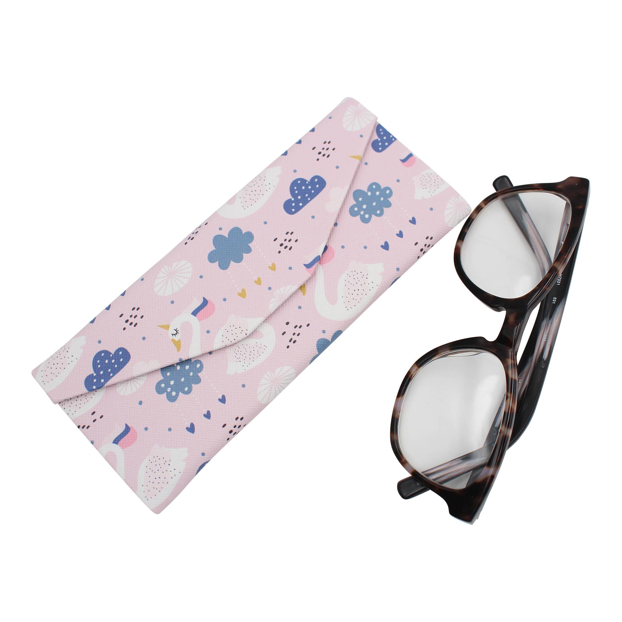 Real Sic – Engroshandel Brille- og solbrilleetuier - Unisex – Unicorn Swan Briller Case — Cute Animals — Vegansk Læder6