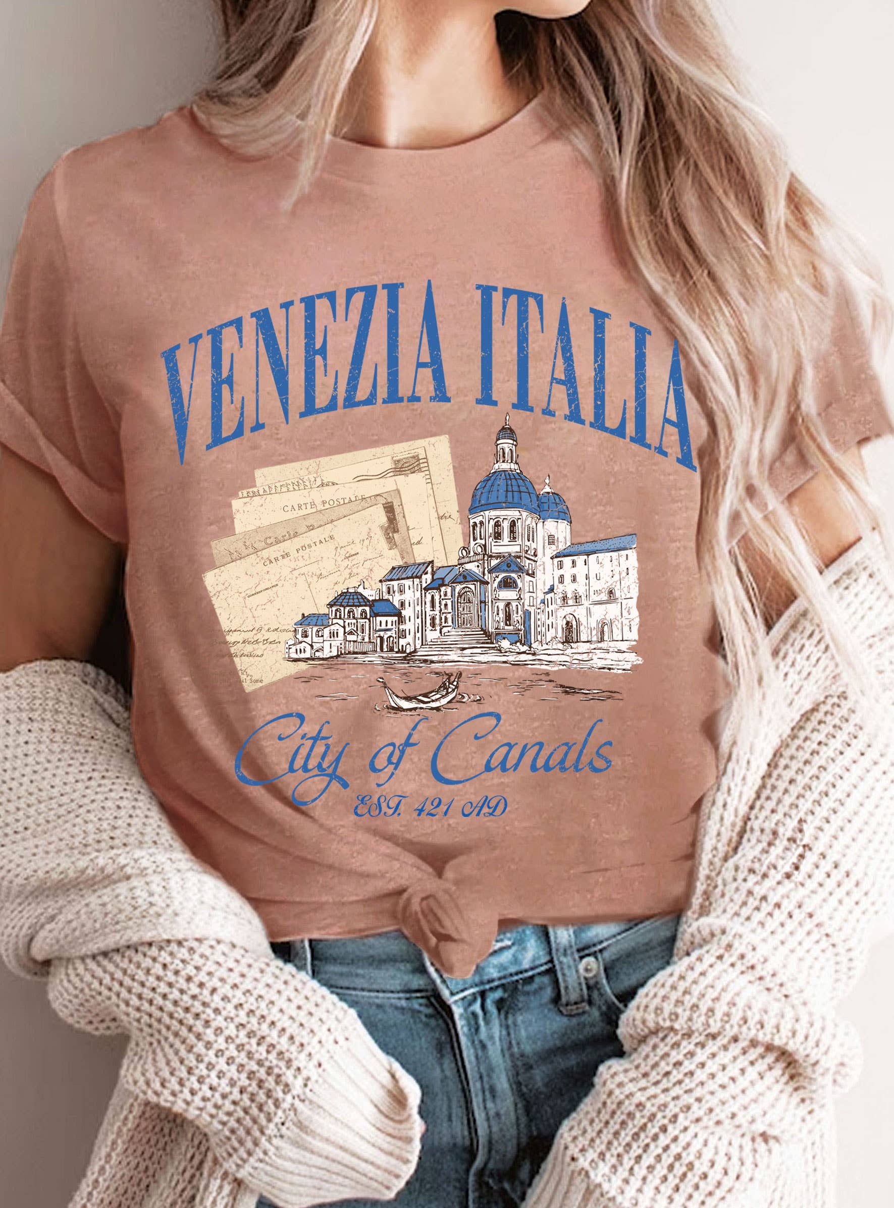 Rustee Clothing - Vendita all'ingrosso Maglietta serigrafata - Donna - MAGLIETTE GRAFICHE VENEZIA ITALIA CITTÀ DEI CANALI 6