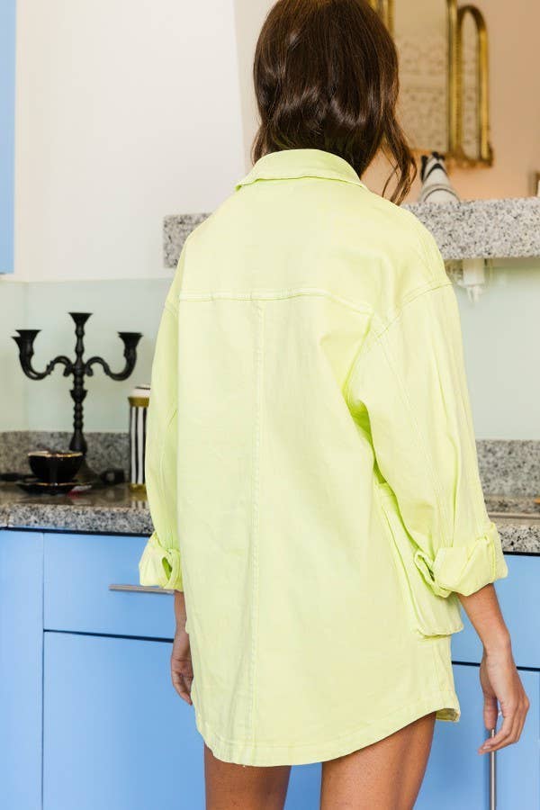 BUCKETLIST OUTLET - Wholesale Shirt Jacket/Shacket - Women's - IT2128 OUTLET SALE Oversized Cargo Shacket9