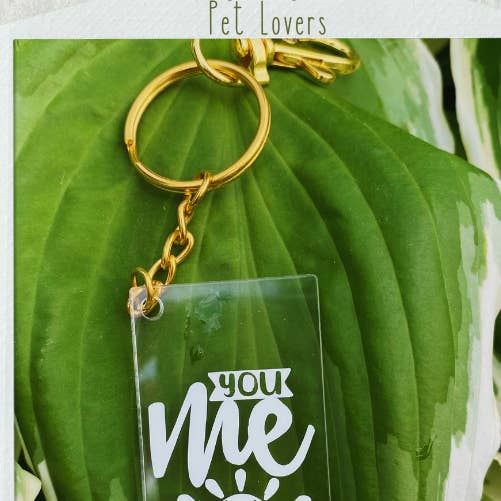 Llavero acrílico You, Me and the Dog (rectangular de 2.75 x 1.18 pulgadas) para venta al por mayor de Acrylicool by Annie