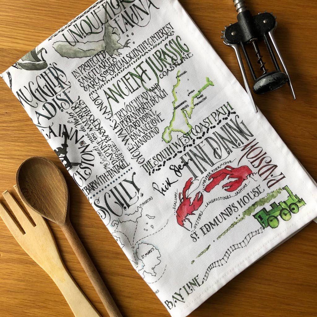 Inklings Art - Wholesale Tea Towel - UK made Cornwall tea towels in 100% cotton3