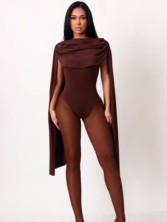 BODY À COL COL DRAPÉ À MANCHES - FD017 pour la vente par House of E ATL LLC