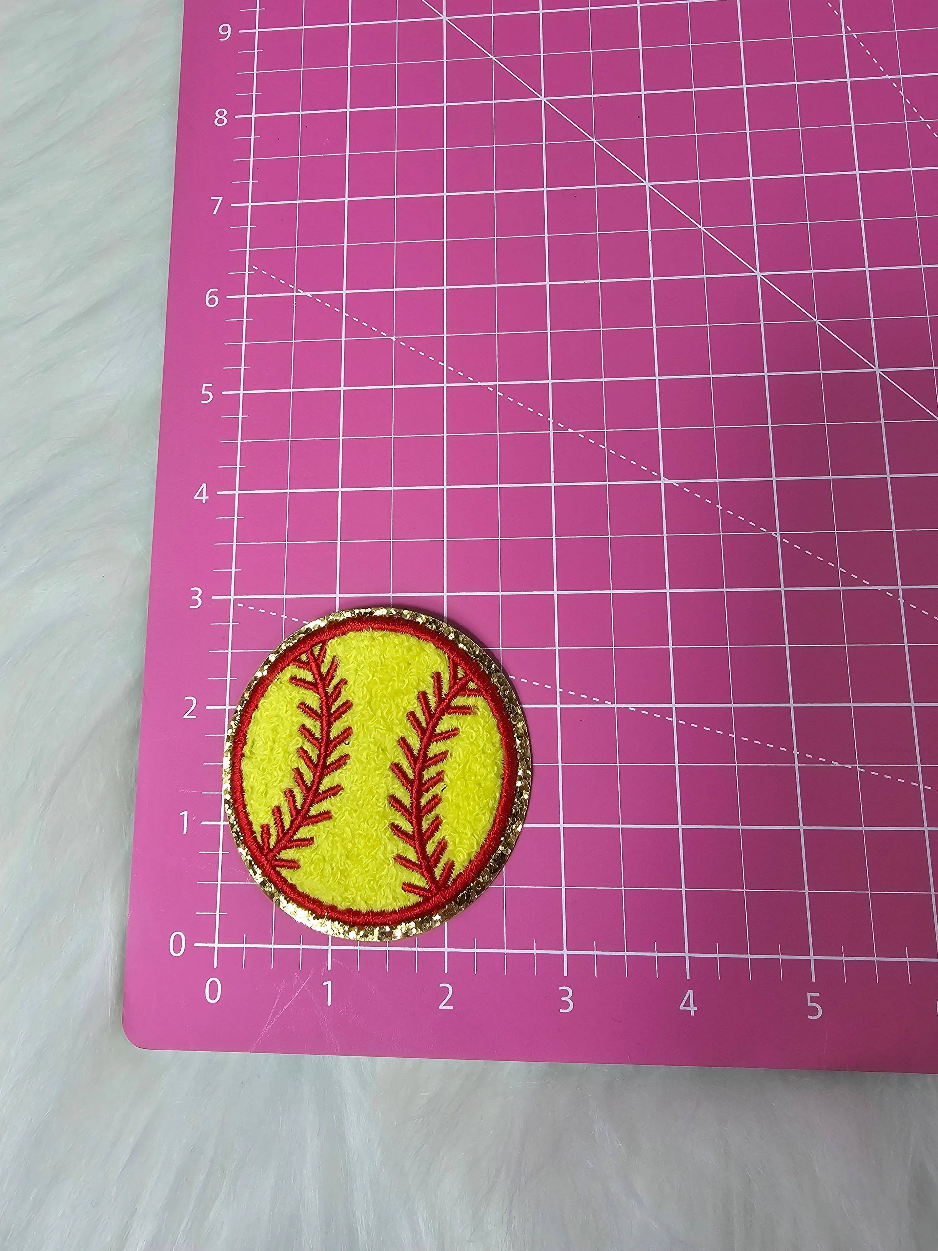 Scratch Decor - Wholesale Patch - Softball Chenille Glitter Iron On Patch2