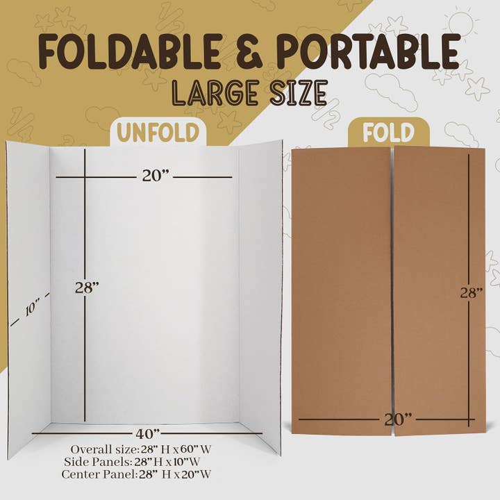 Trifold Poster Board 28" X 40", White Presentation Board for wholesale by enday