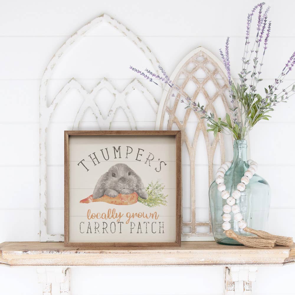 Kendrick Home - Wholesale Sign - Thumper's Carrot Patch White1