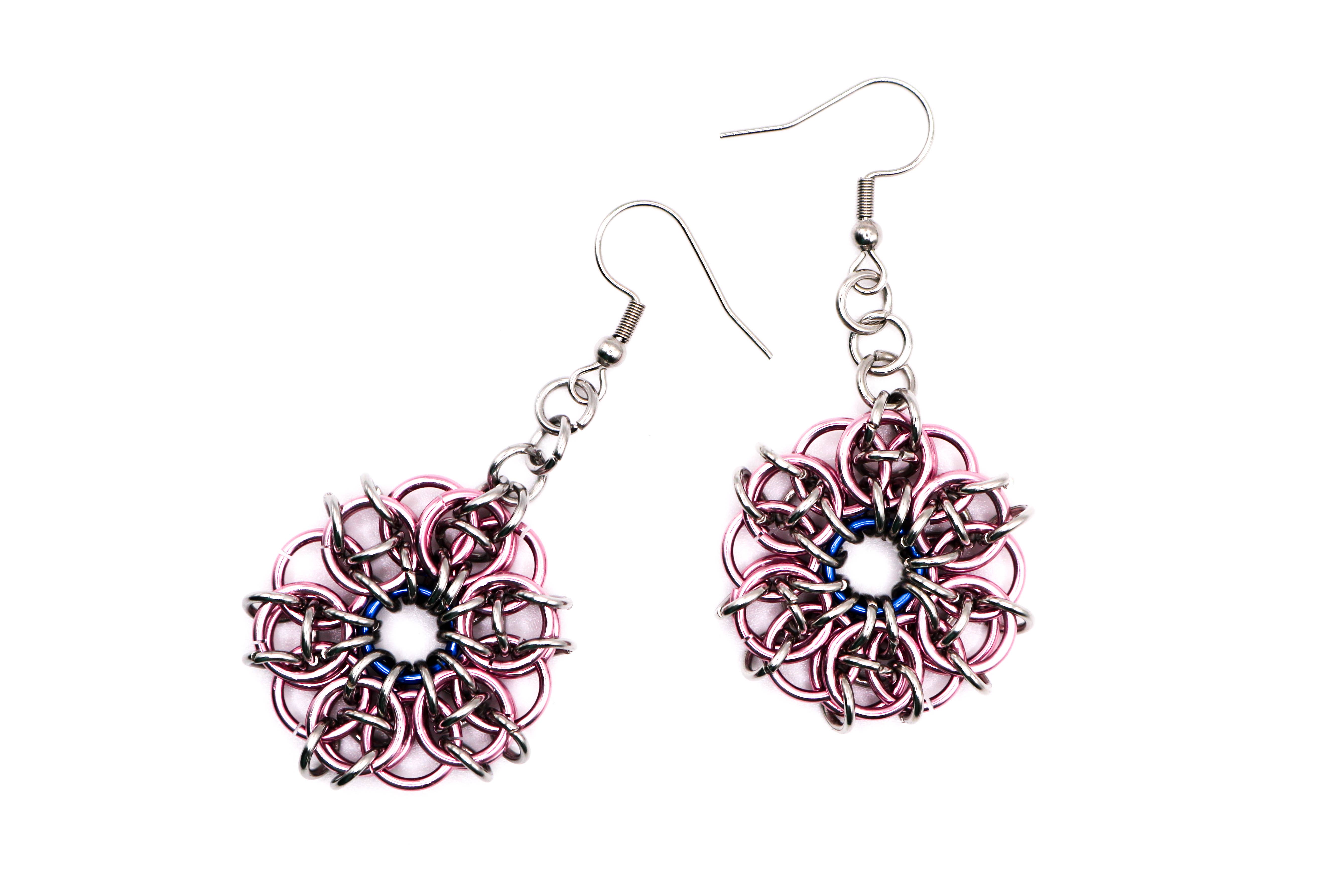 Synthetic Youths - Wholesale Dangle Earrings - Colourful Celtic Flower Chainmaille Earrings8