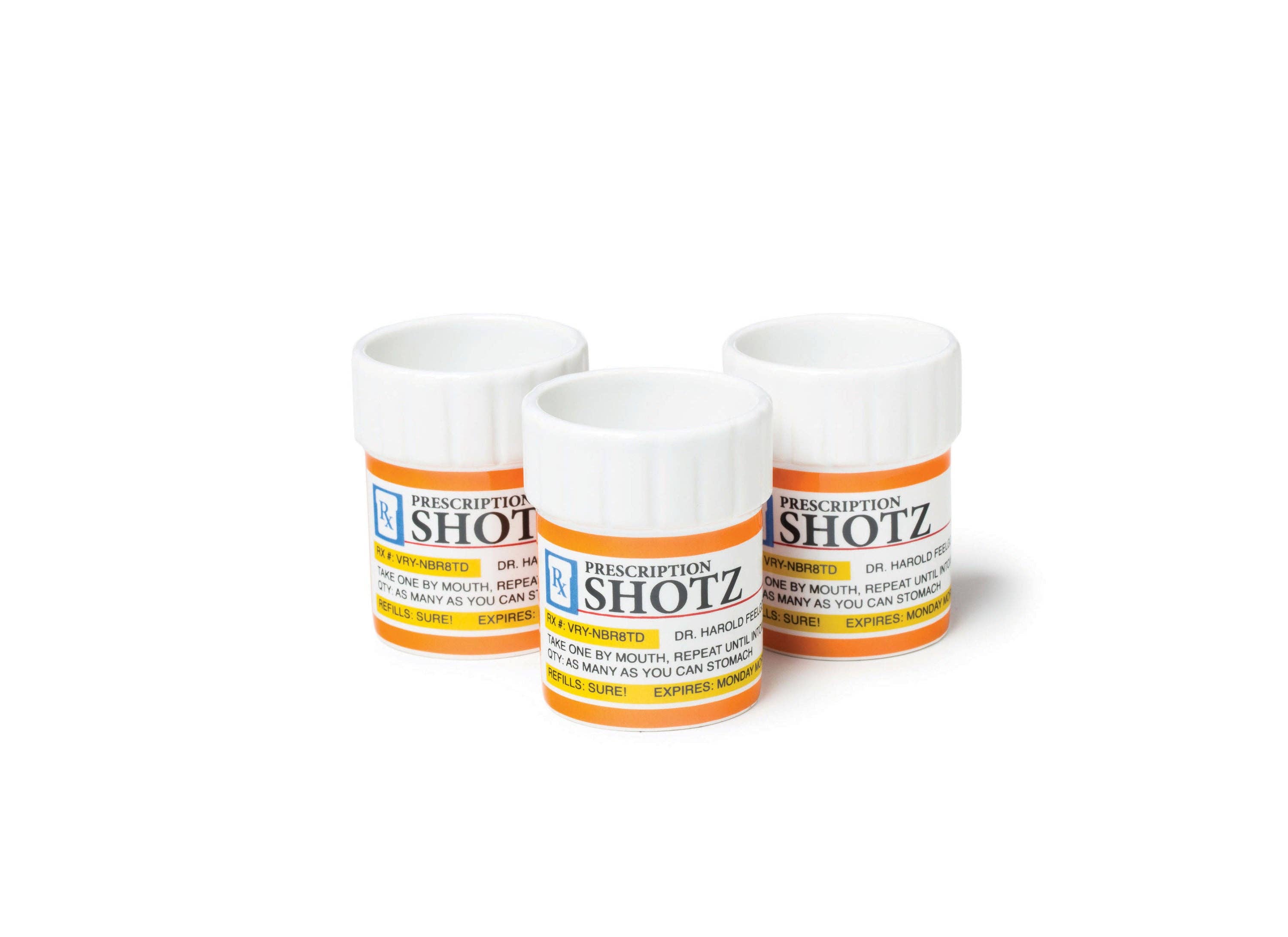 BigMouth Inc - Wholesale Bottle and Shot Glass Display - The Prescription Shot Glass Set