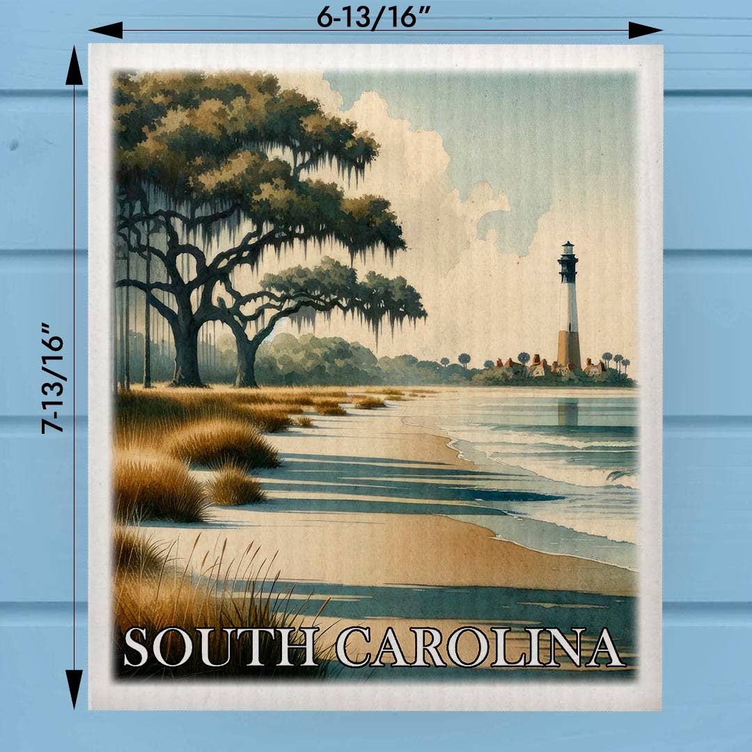 ADDLE iNK - Wholesale Dishcloth - South Carolina Landmark & Landscape Watercolor Dishcloth0