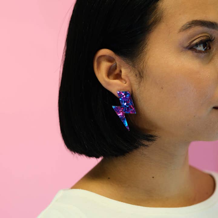 Studio Annette - Wholesale Dangle Earrings - Maxi glitter lightning bolt earrings1