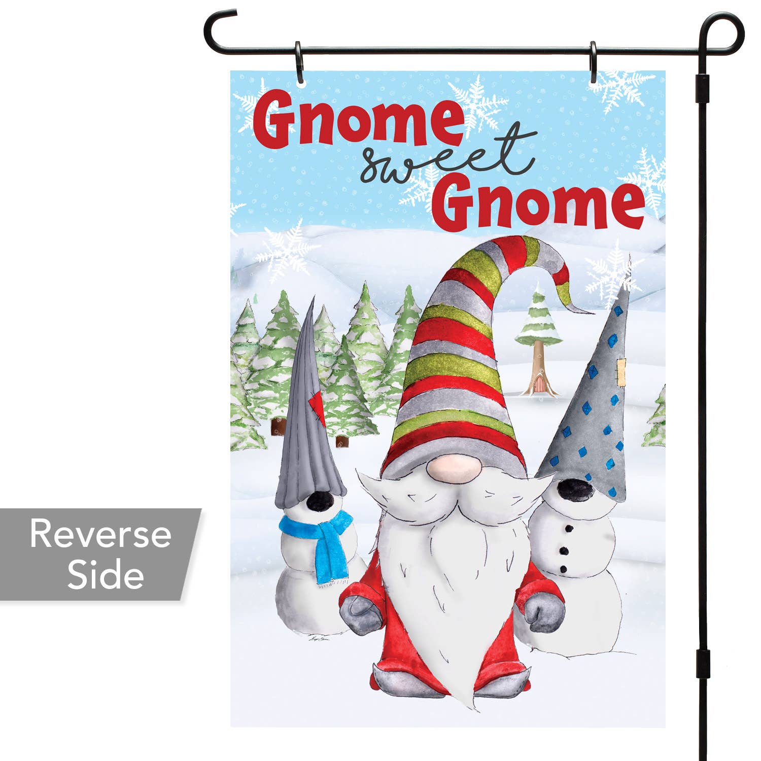 Conimar Promotions - Wholesale Flag - "Gnome for the Holidays" Reversible Multi-Image Garden Flag 3