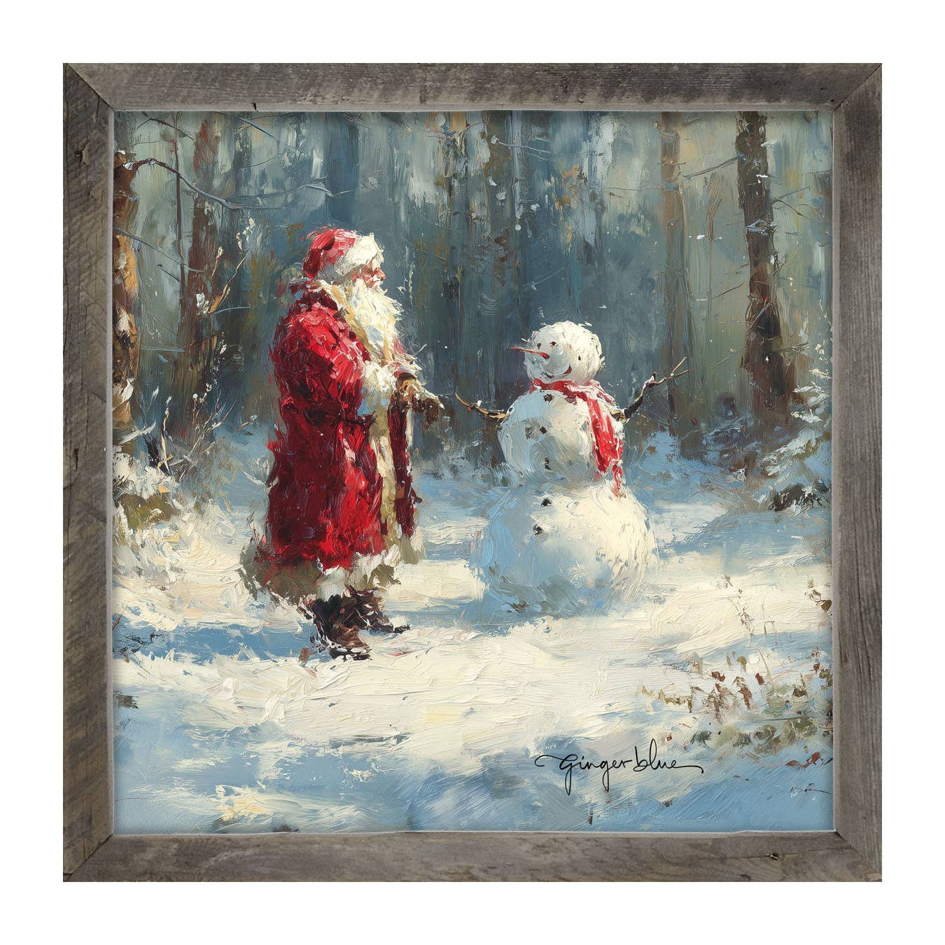 ginger blue - Wholesale Christmas Wall Art - Santa and the Snowman8