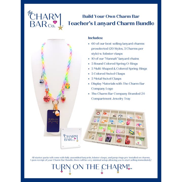 Teacher's Lanyard Charm Bar Bundle for wholesale by The Charm Bar Company