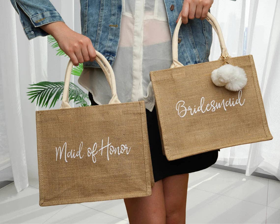 Taniri - Wholesale Gift Bag - Personalized Bridesmaid Bridal Burlap Tote Gift Bags With Name2