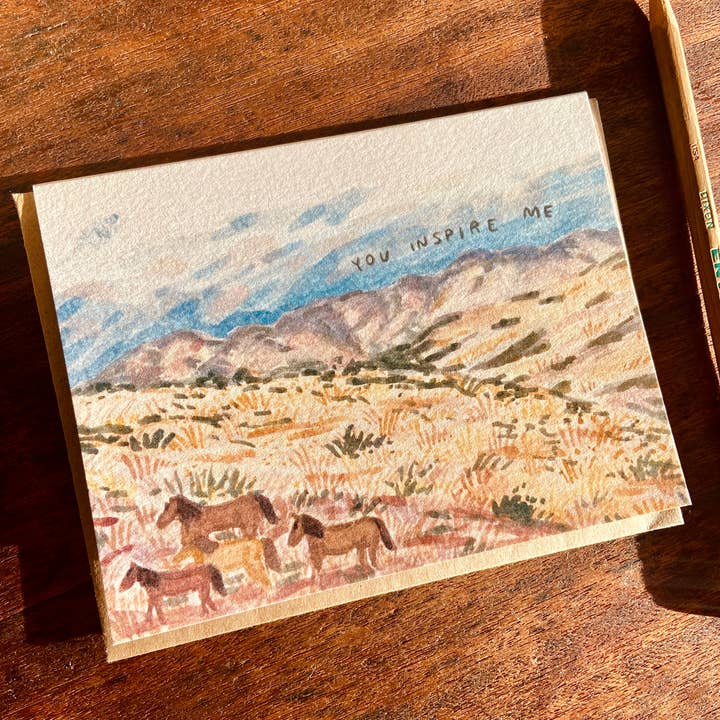 Little Salt Wagon - Wholesale Encouragement Card - You Inspire Me Horse Western Landscape Coastal Cowgirl Card