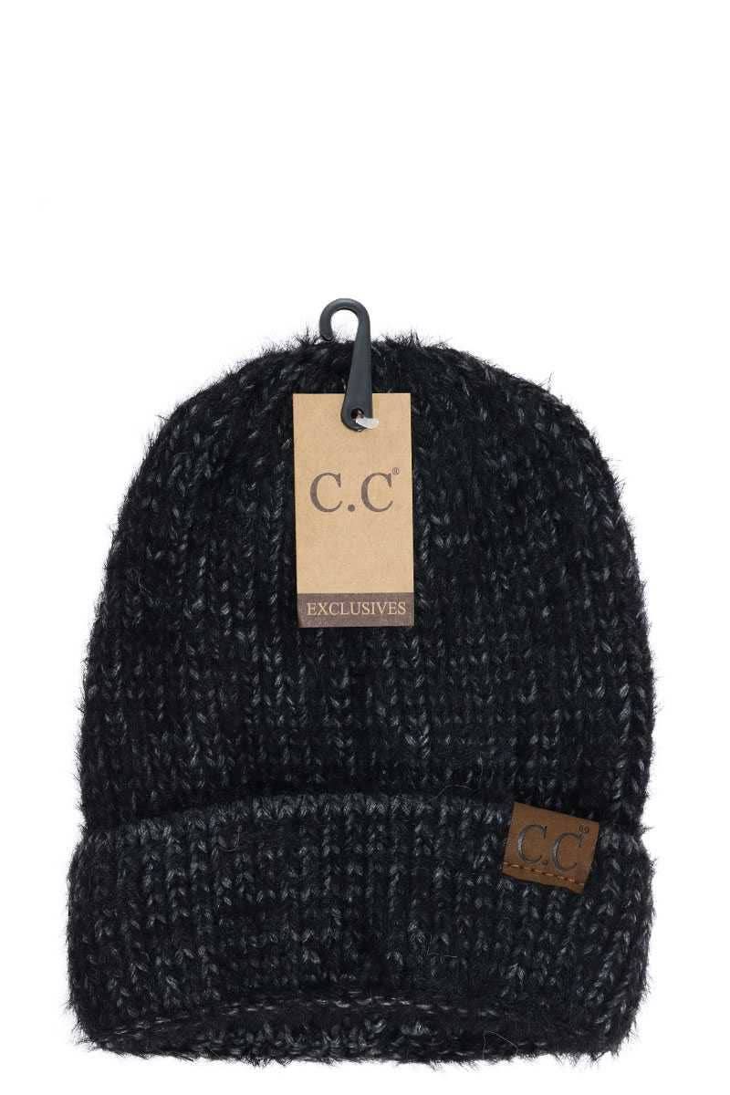 BK CC FUZZY TWO TONE BEANIE, HAT 1918 for wholesale on Faire0