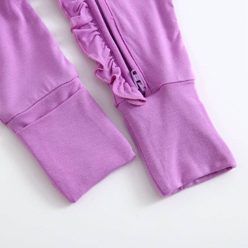 Luxie Charm - Wholesale Bodysuit (Footed) - Baby - Luxie Lavender Ruffled Romper I Micro-Preemie I Convertible2
