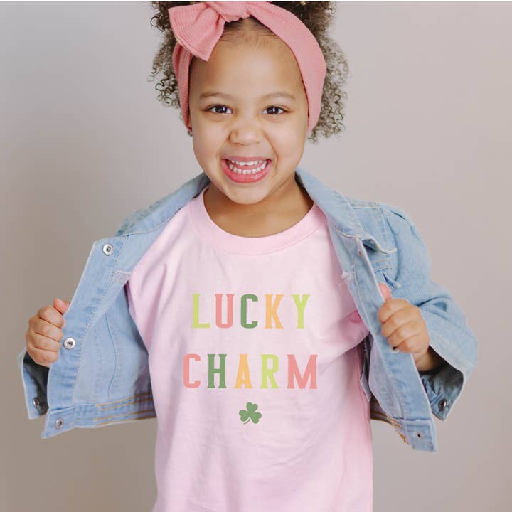P E T I T R U E - Wholesale Screen Printed T-Shirt - Kids - St. Patrick's Day Kids Shirt - Boho Kids Tee Lucky Charm4