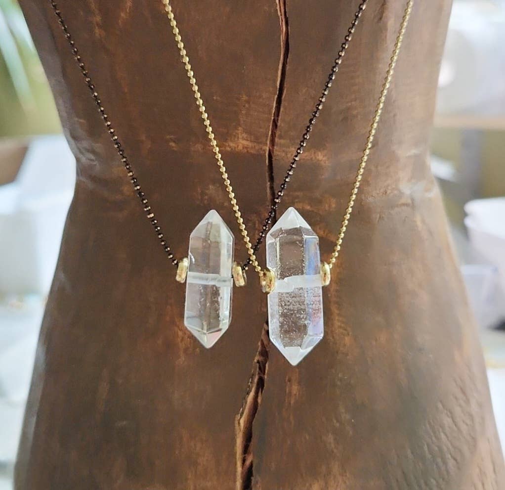 Sara Sela Jewelry - Wholesale Pendant/Charm Necklace - Beaded Herkimer Diamond and  Lepidocrocite Brass Necklaces4