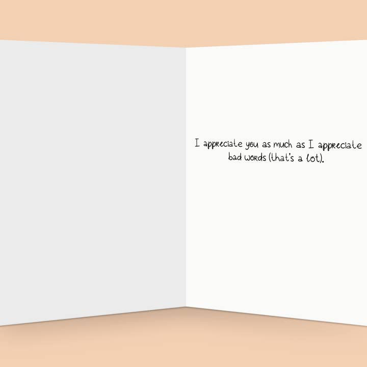 Explicit Contents - Wholesale Thank You Card - Bad Words1