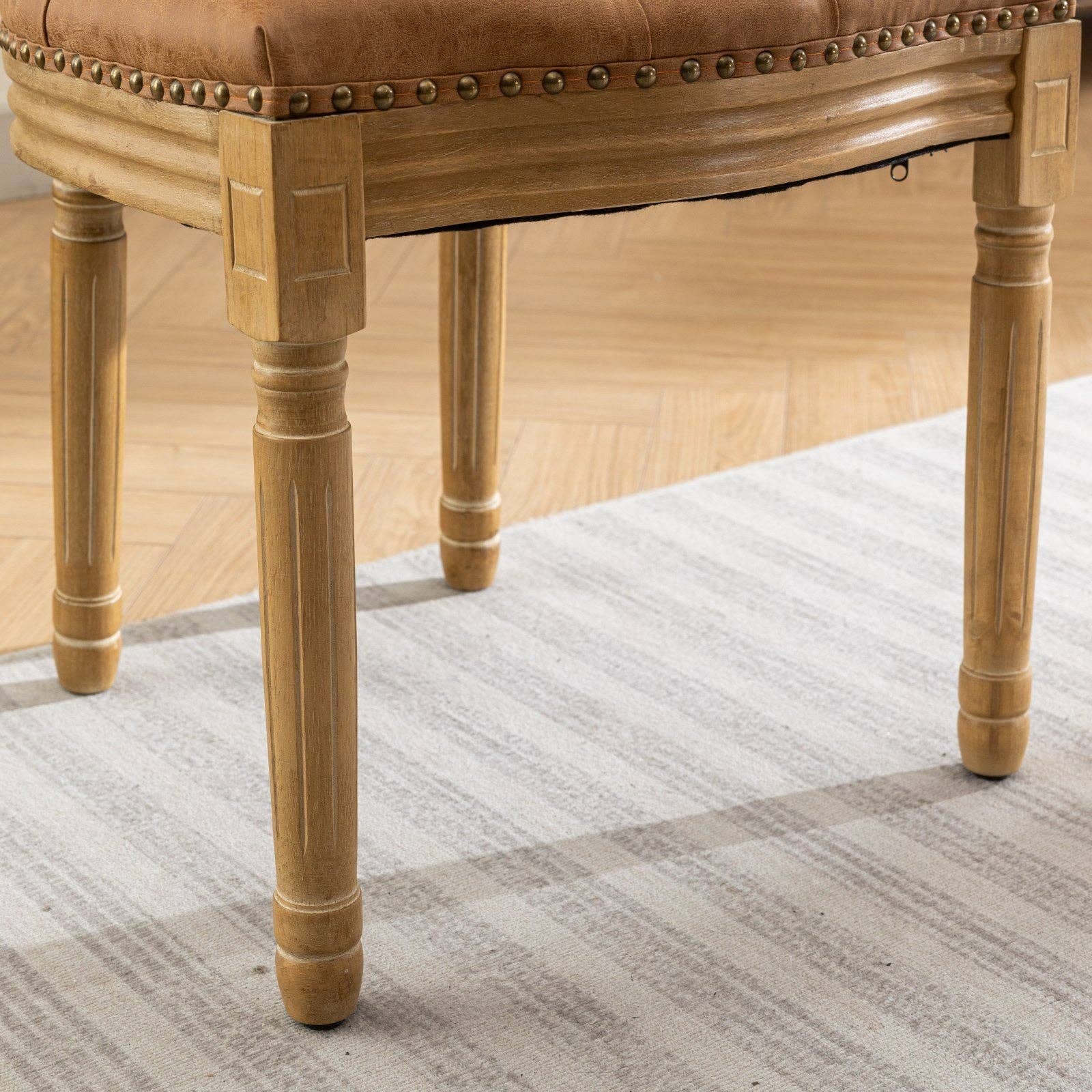 BlakOutlet - Vente Chaises - Ensemble de 2 chaises de salle à manger antiques en bois massif de style français12