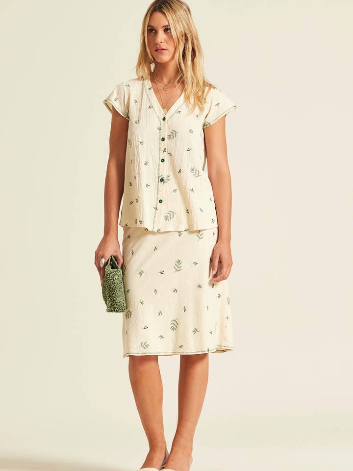 Custir Embroidered Cotton Top for wholesale by OKY